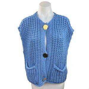 Zara Blue Knit Sweater Vest